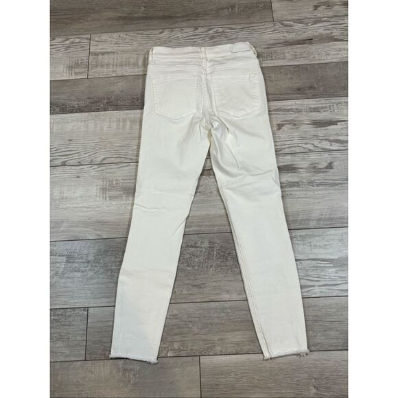 Express ankle legging high-rise white distressed jeans size 2 - Picture 4 of 13